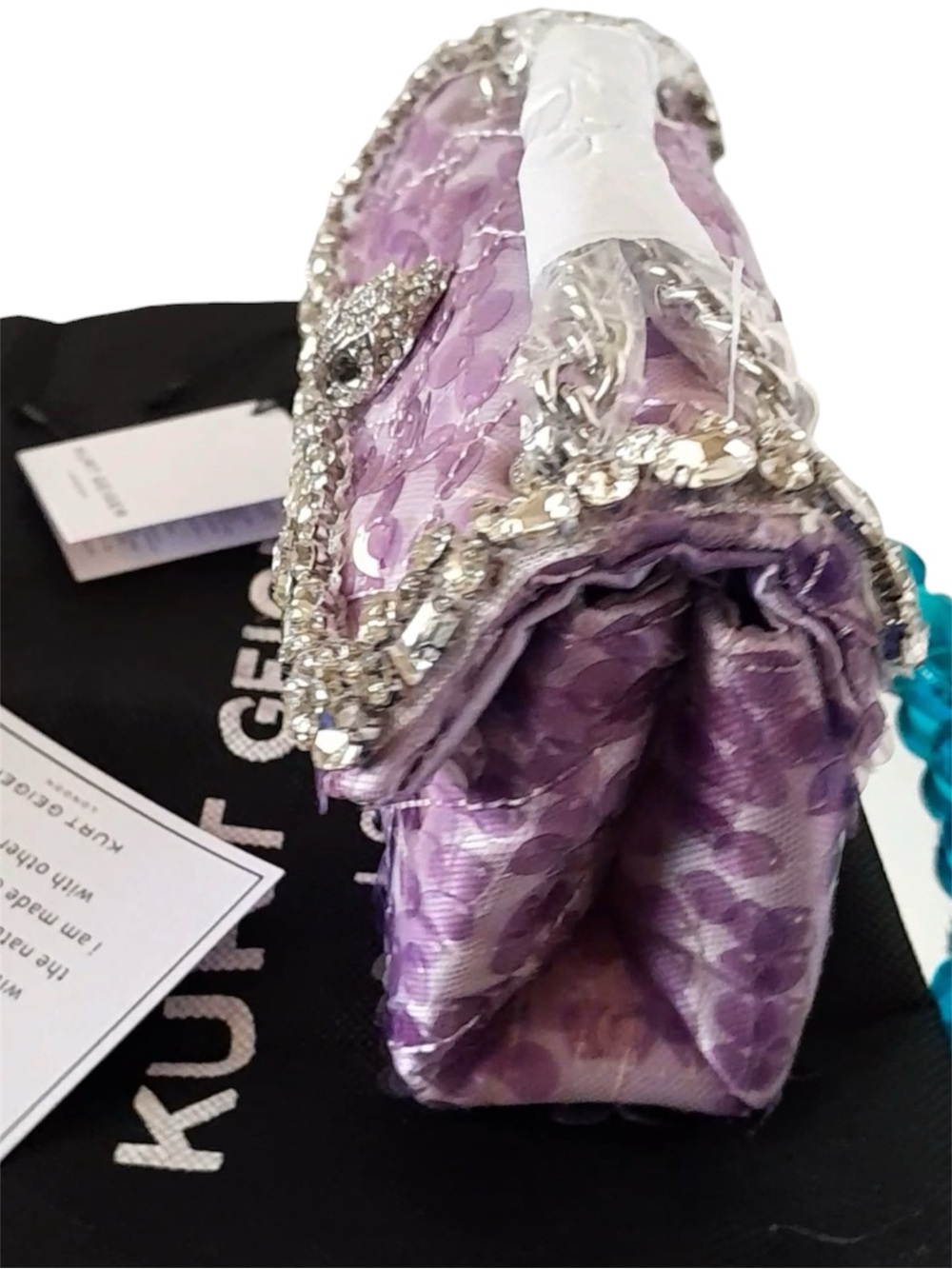 Kurt Geiger London Mini Kensington Purple Sequin Embellished Crossbody Bag NWT - Picture 6 of 13